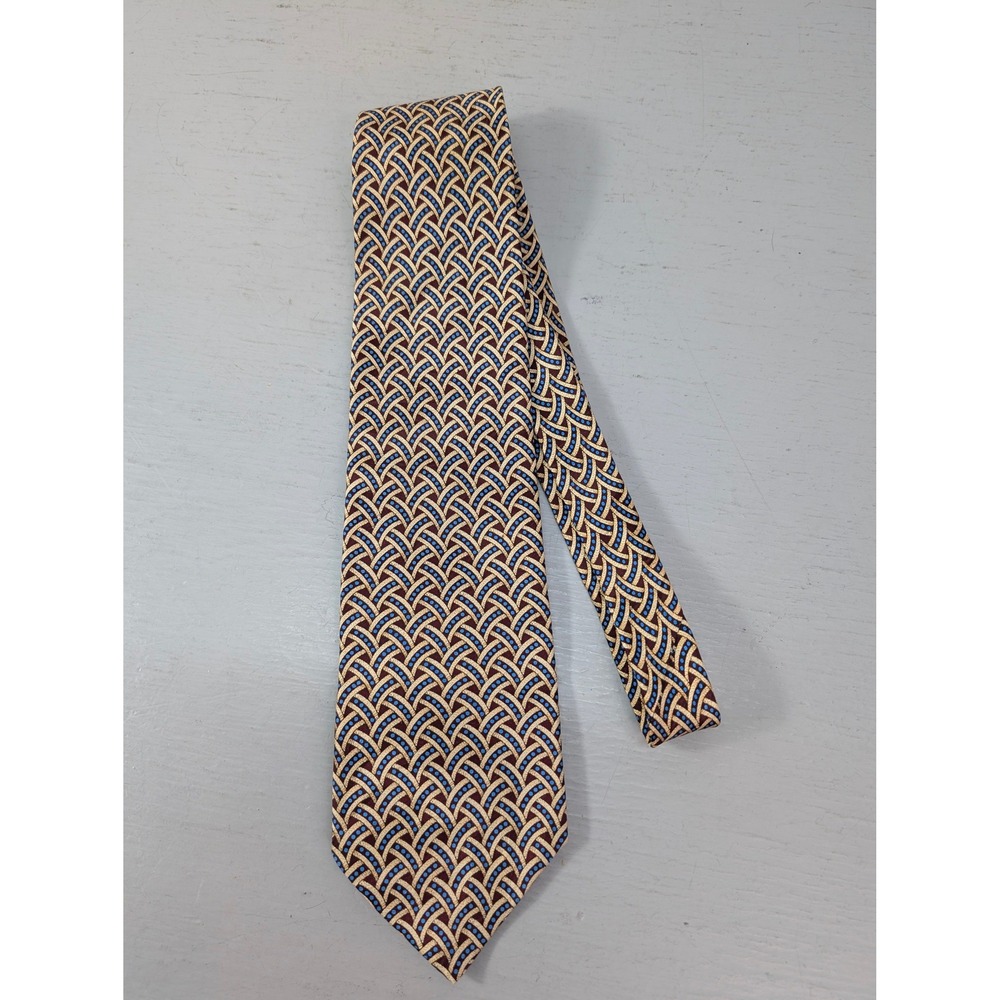 Raphael All Silk Roma Milano Handmade‎ Geometric Neck Tie Men's Italian Designer